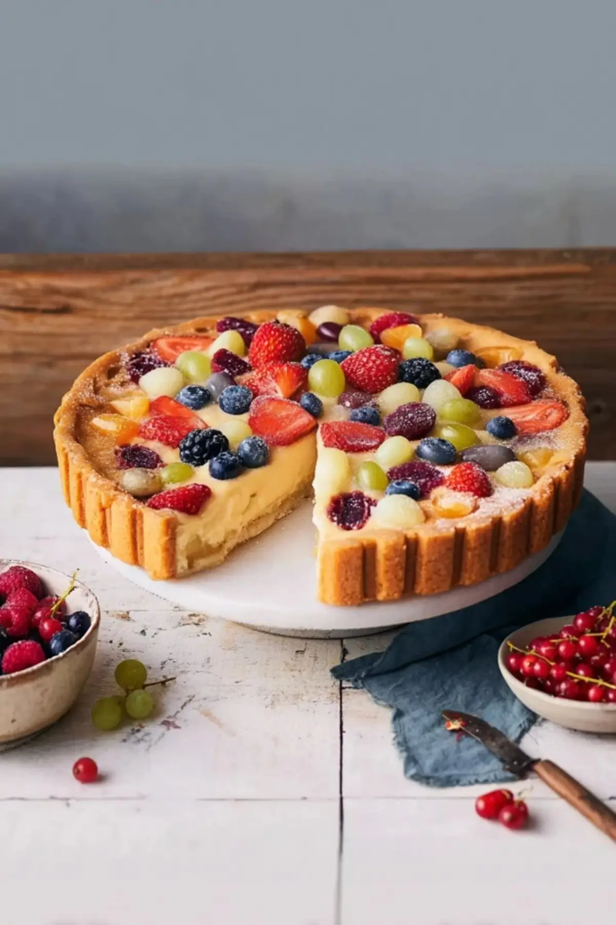 Obstkuchen mit Pudding
