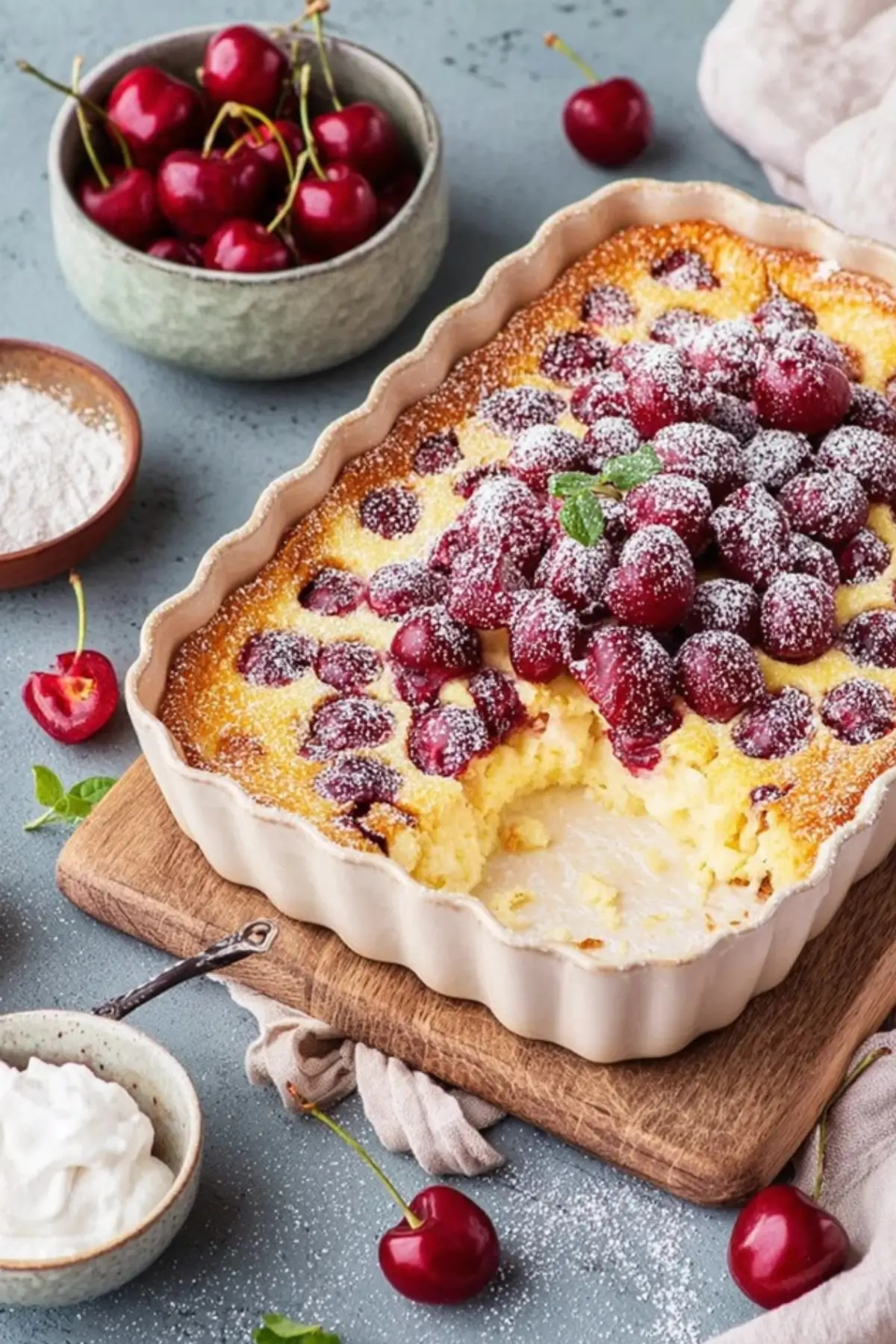 Quarkauflauf mit Kirschen