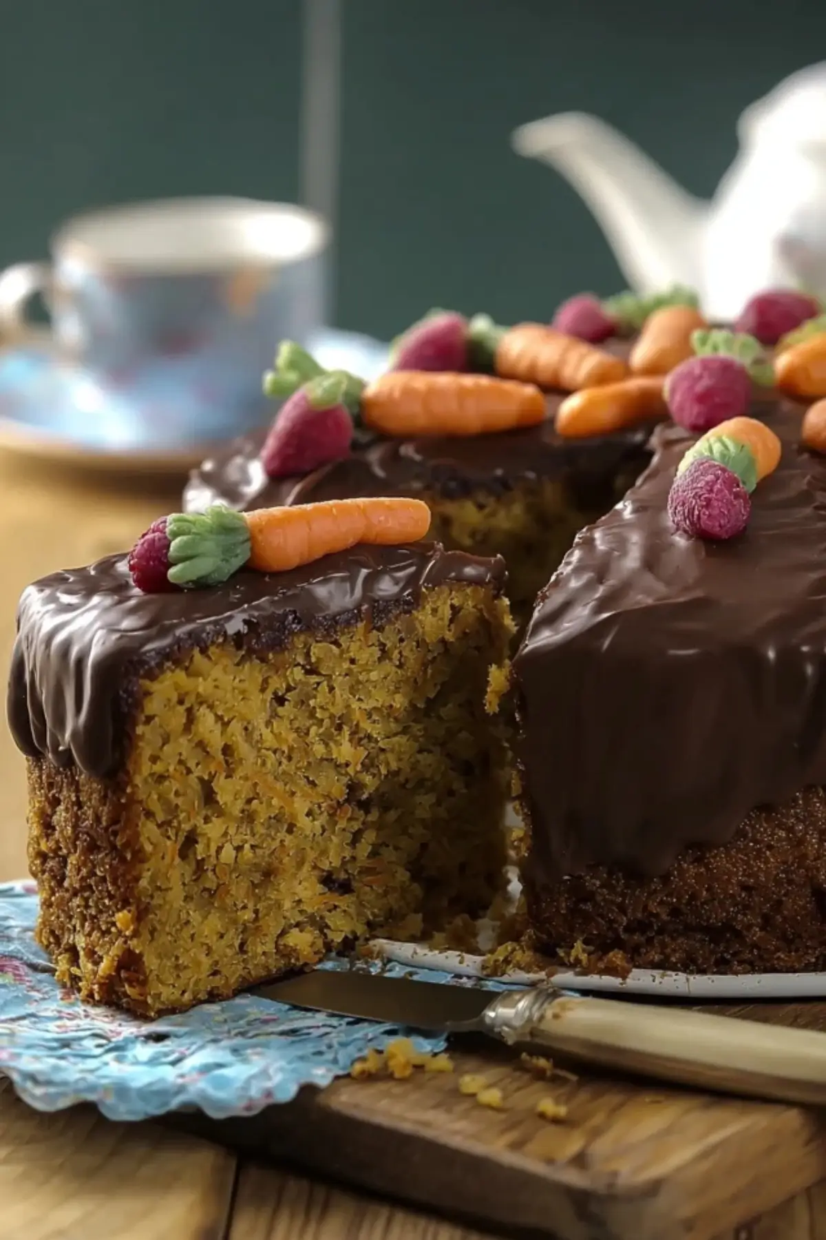 Saftiger Möhrenkuchen mit Schoko Glasur