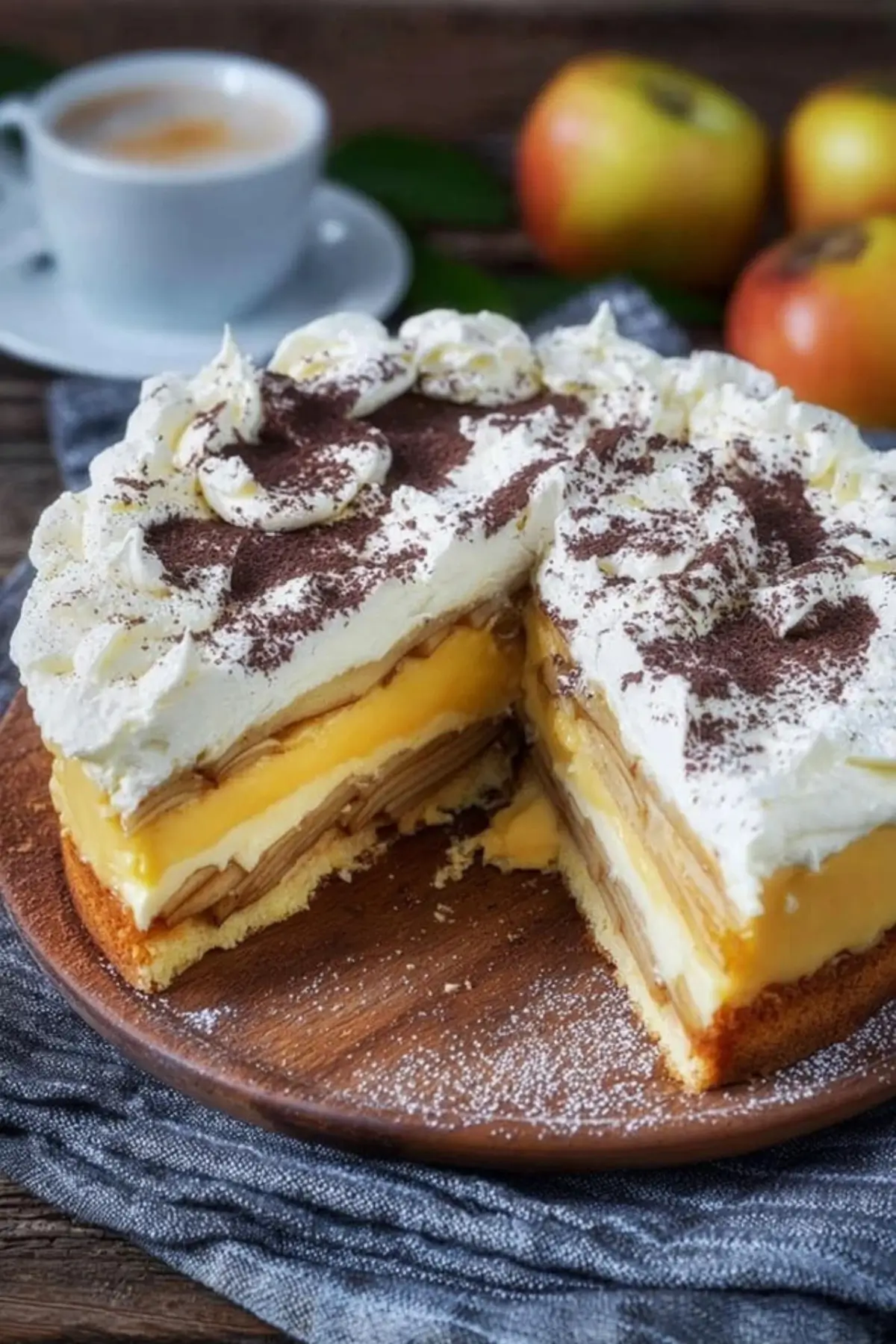 Schwedische Apfeltorte mit Vanillepudding