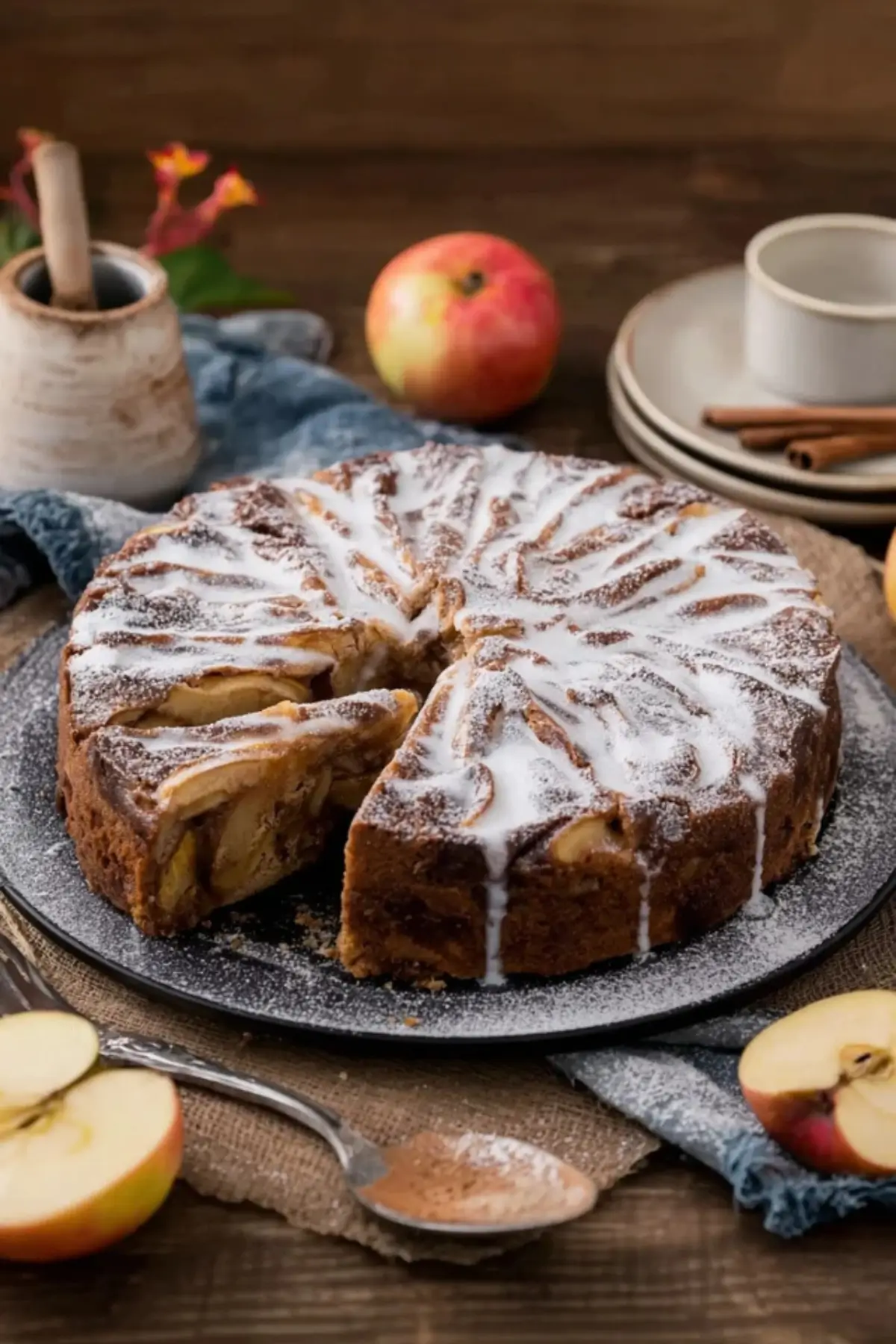 imtschneckenkuchen mit Äpfeln