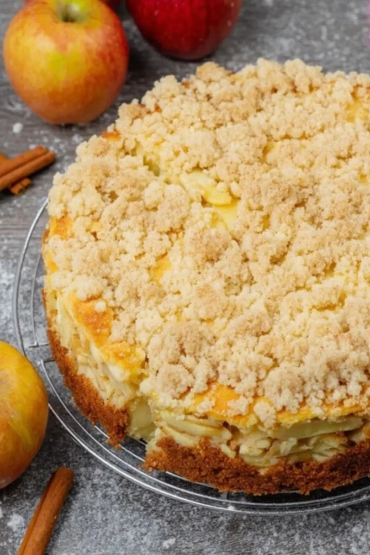 Apfel Quark Kuchen mit Zimtstreusel
