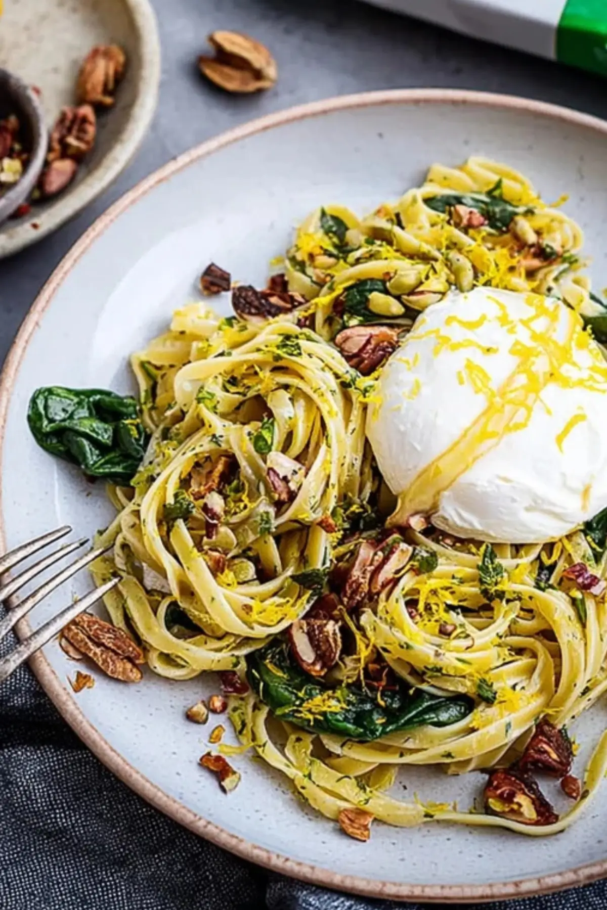 Bärlauch Zitronen Pasta mit Burrata