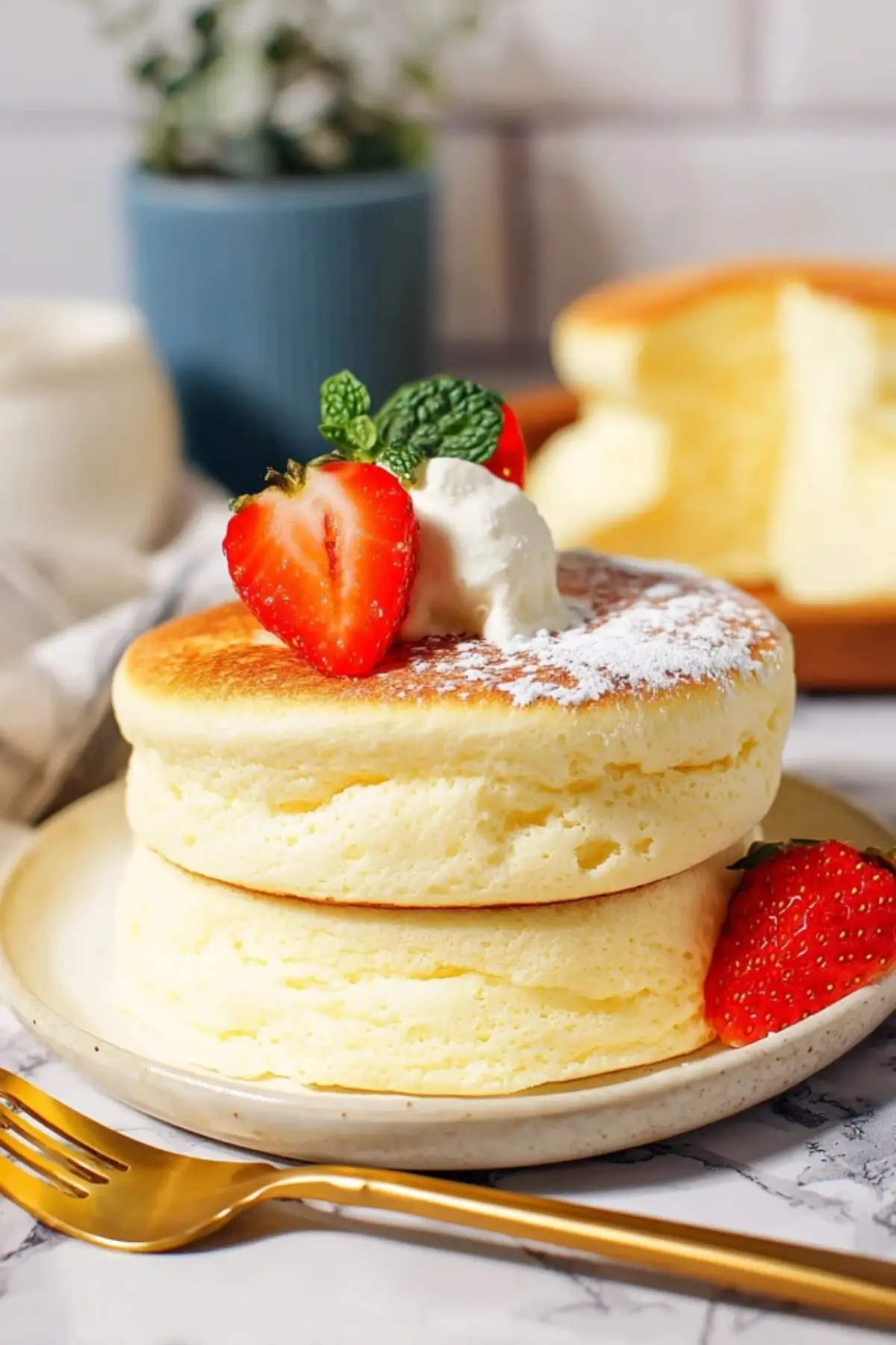 Flauschige japanische Soufflé Pfannkuchen