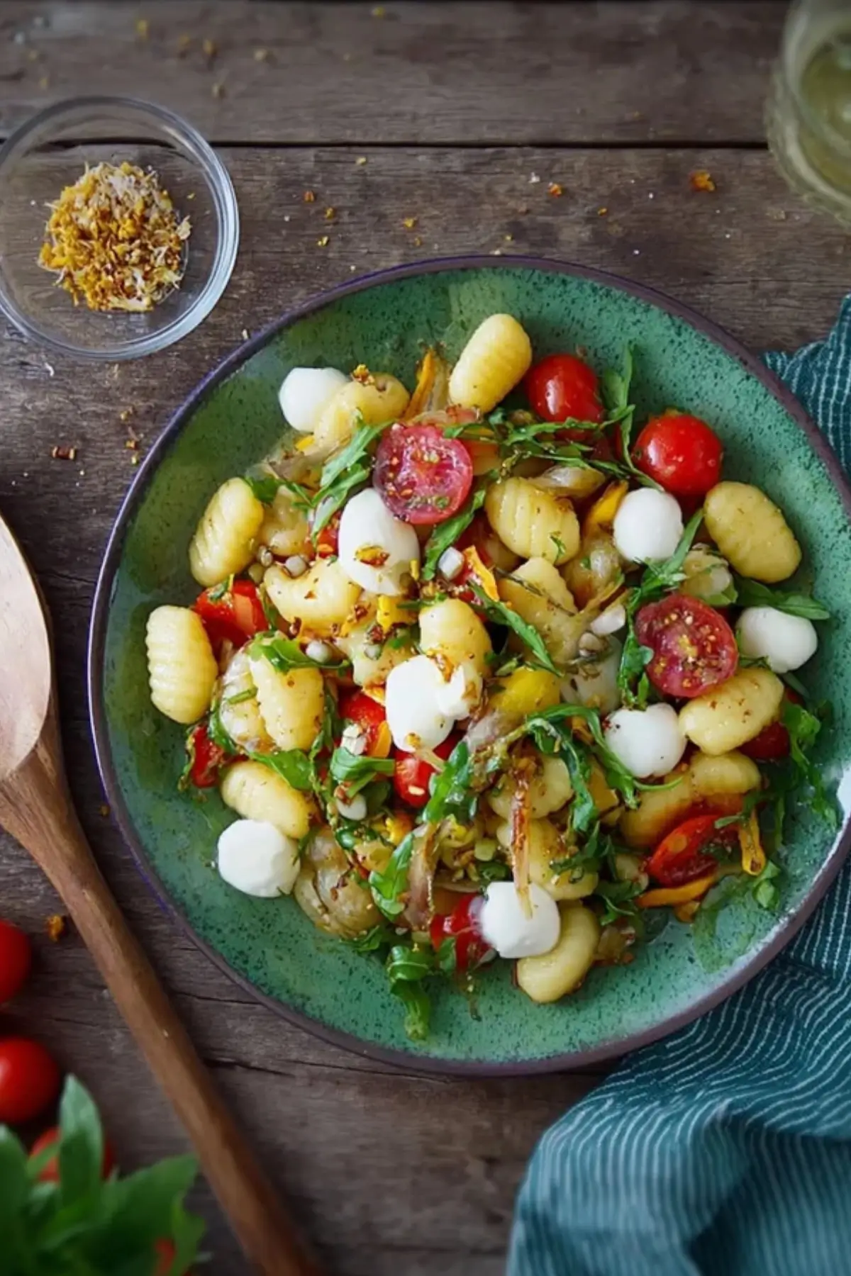 Gnocchi Salat mit Tomate und Mozzarella