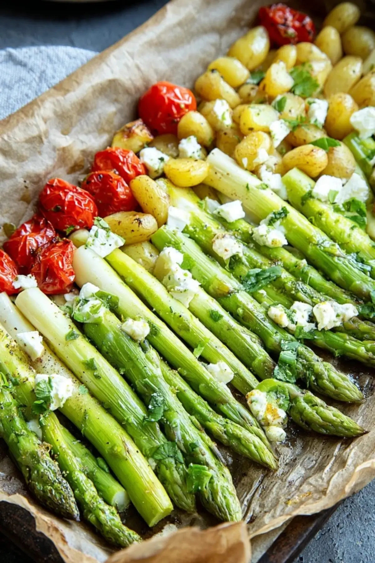 Grüner Spargel aus dem Ofen
