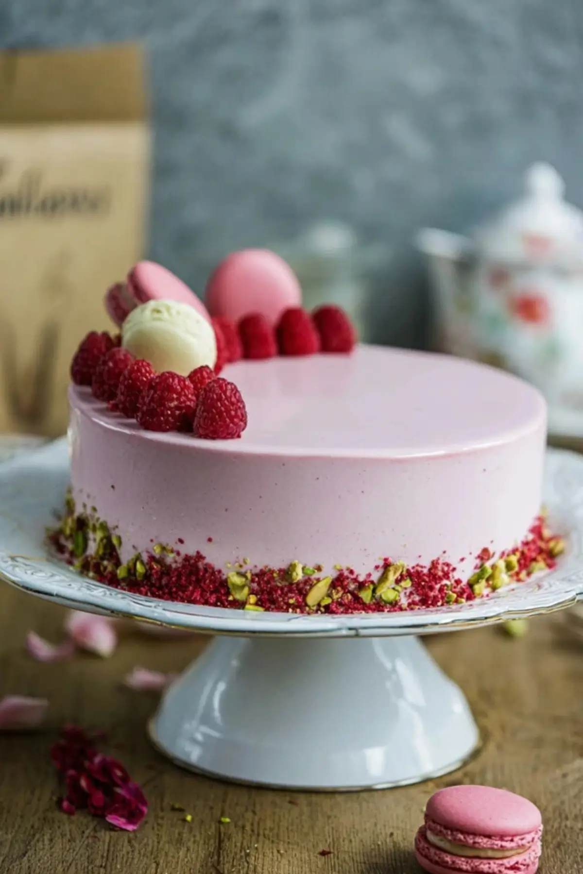 Himbeer Pistazienmousse Torte