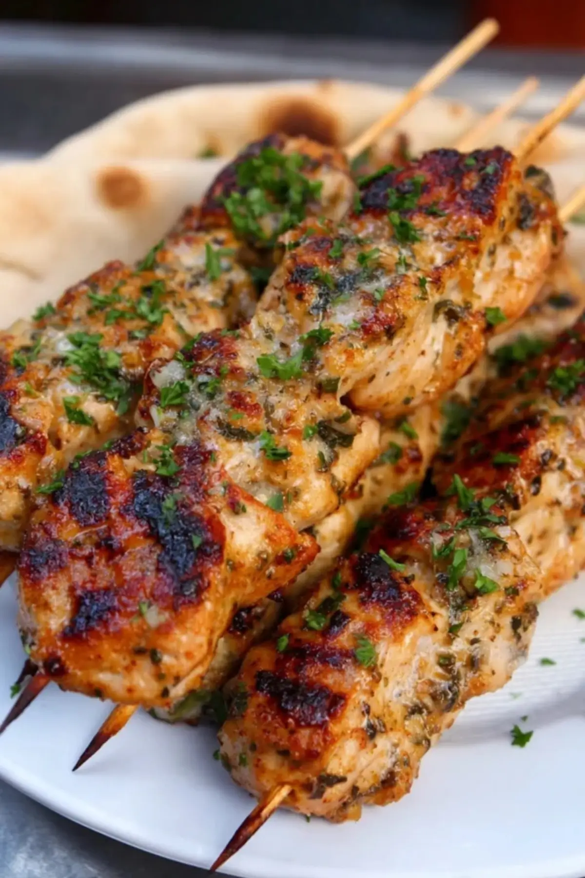 Knoblauch Parmesan Hähnchenspieße