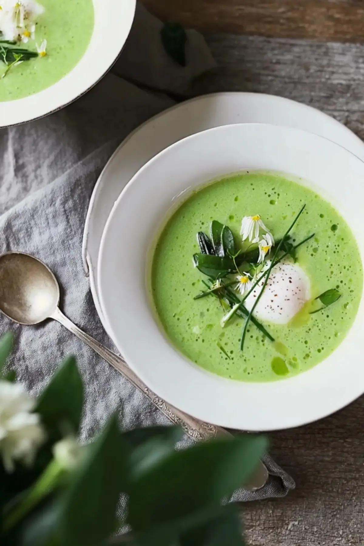 Bärlauchsuppe mit pochiertem Ei