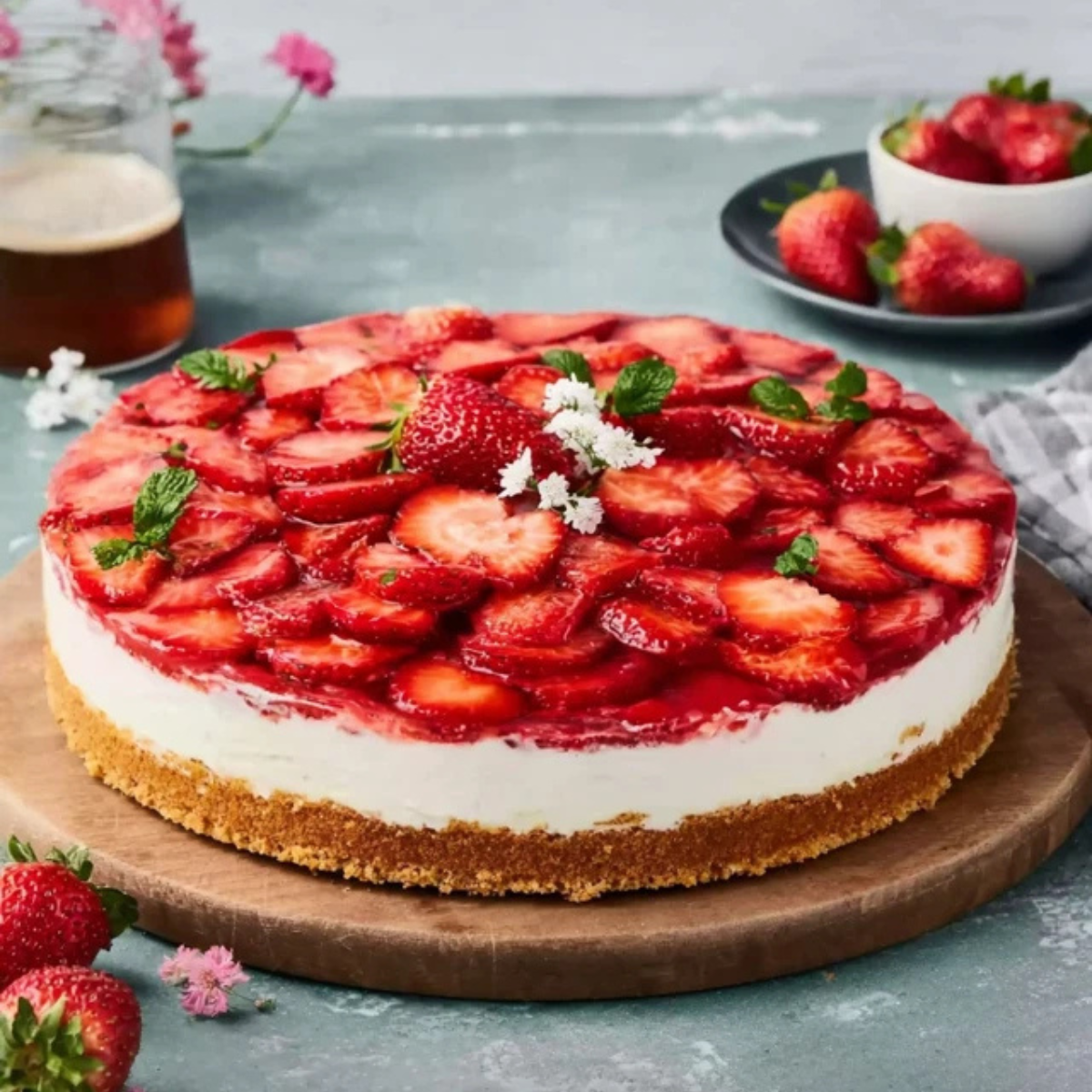 Fruchttraum vom Blech: Erdbeerkuchen mit Vanillecreme wie aus der Konditorei