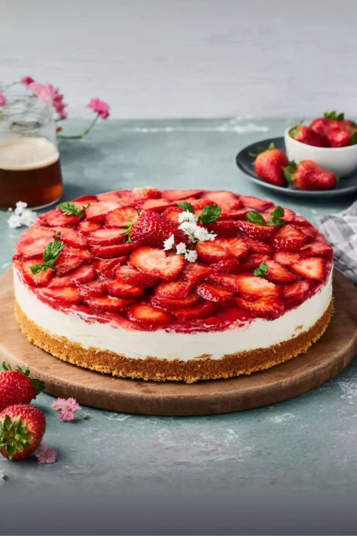 Erdbeerkuchen mit Schmand