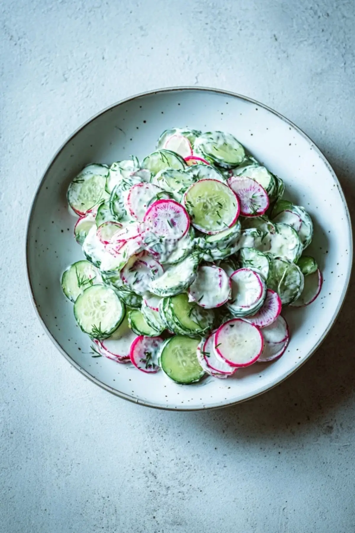 GURKEN-RADIESCHEN SALAT MIT SOUR CREAM