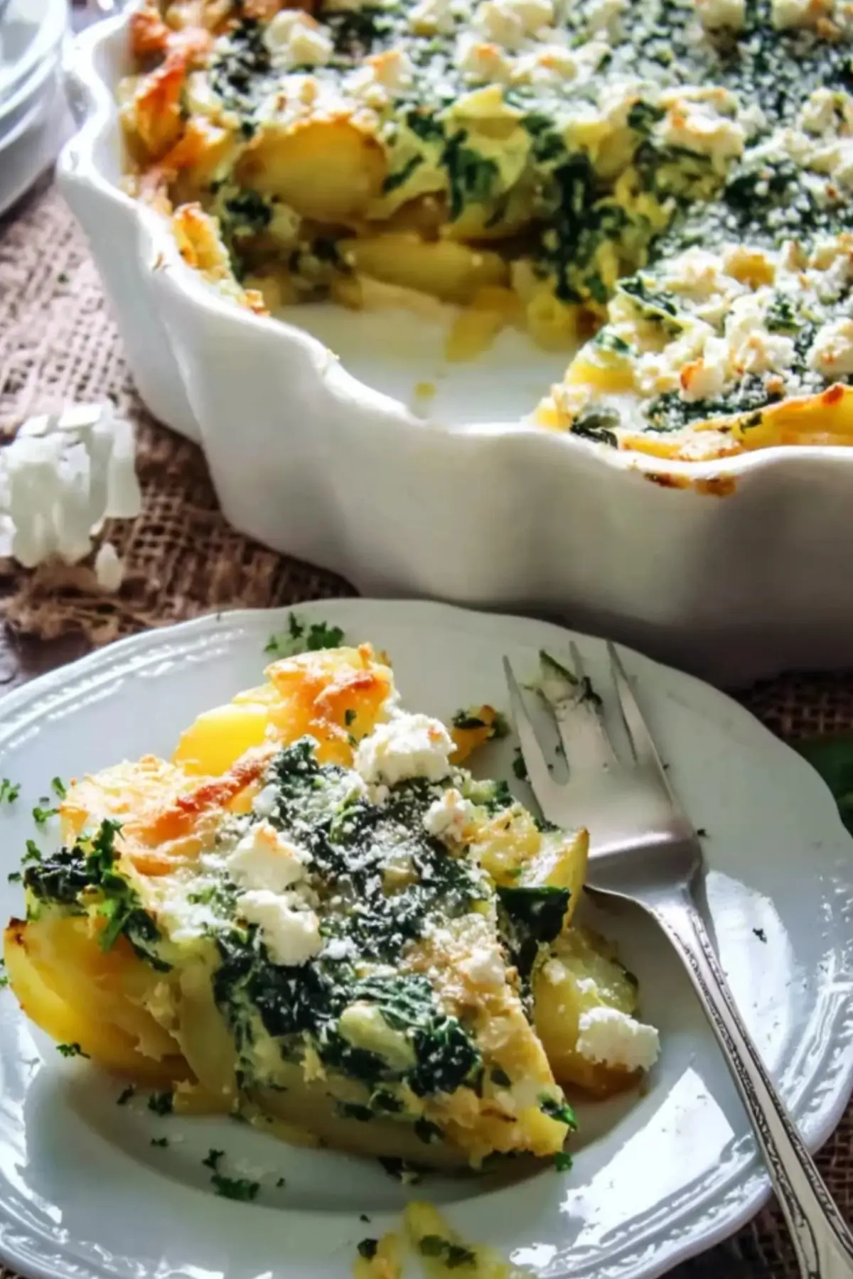 Kartoffelauflauf Mit Spinat Und Feta