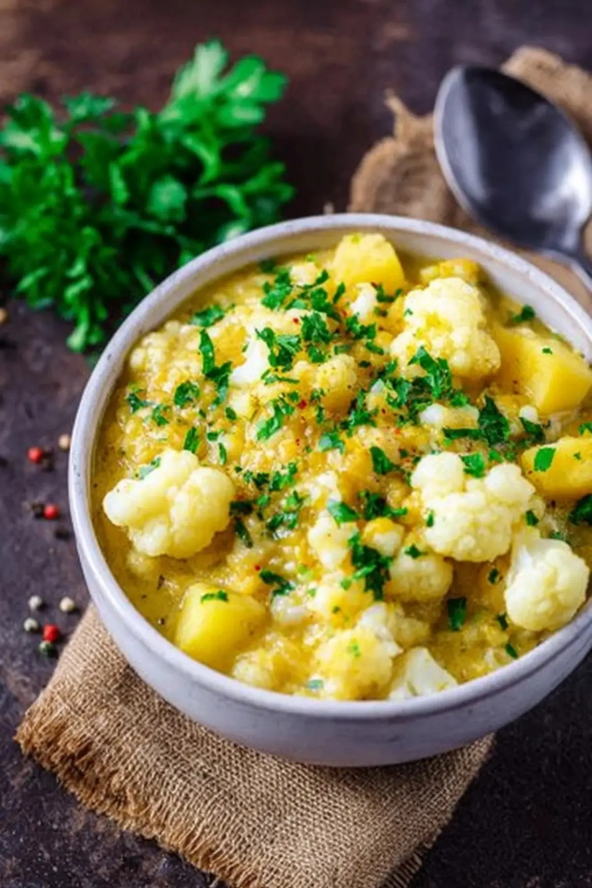 Blumenkohl Kartoffel Curry mit Linsen