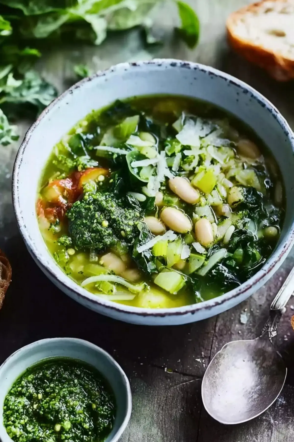 Grüne Minestrone mit Pesto