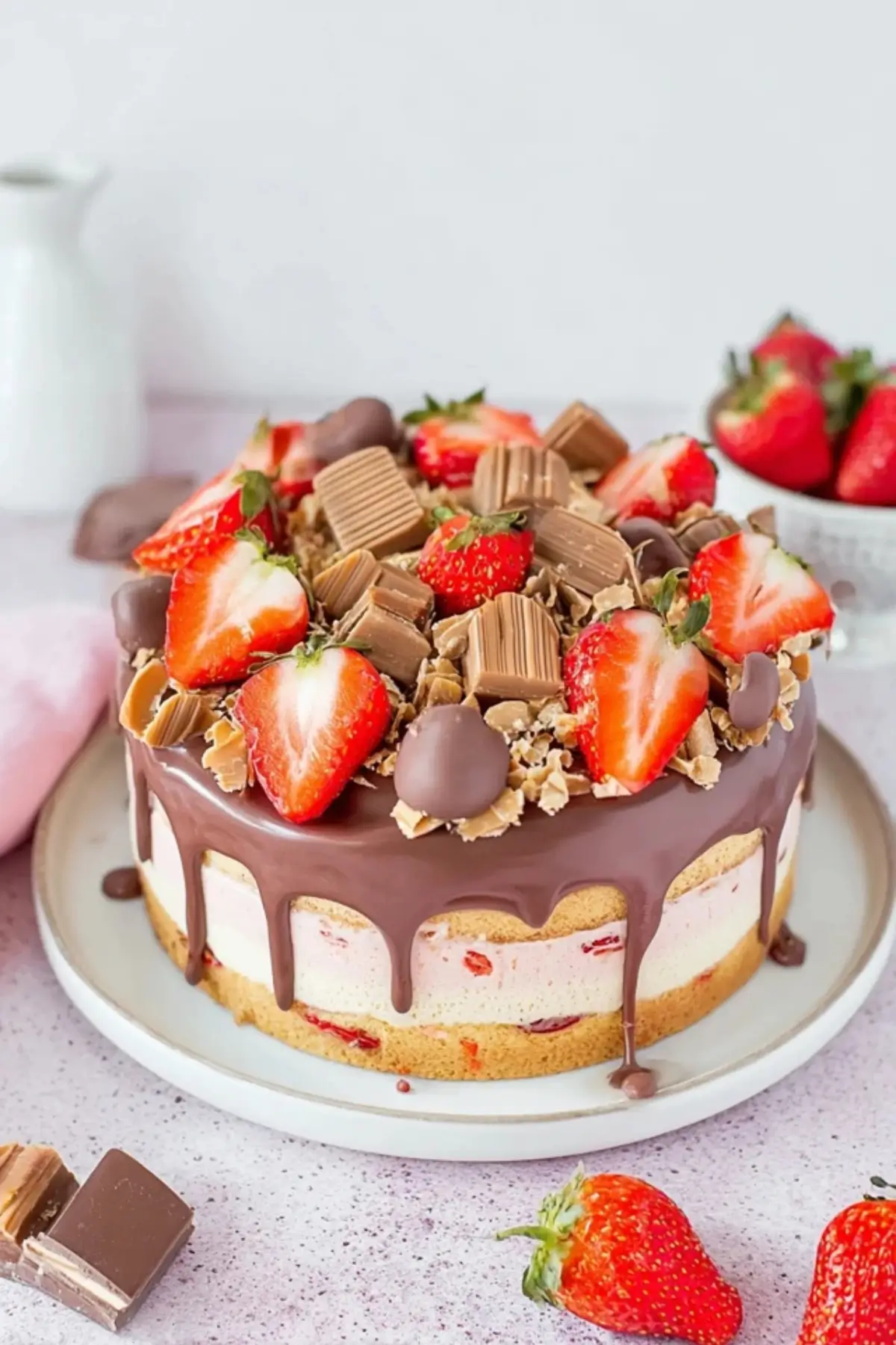 Kinder Bueno Torte mit Erdbeeren