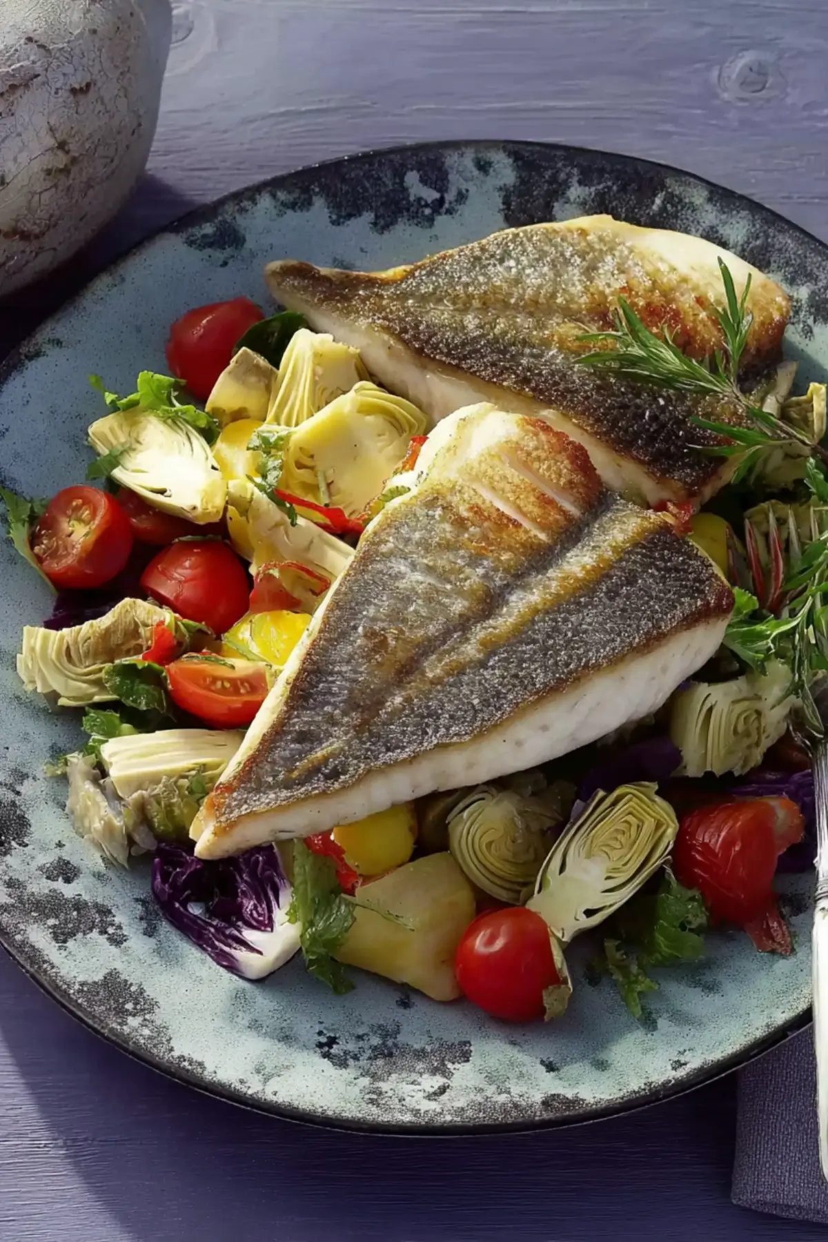 Doradenfilets mit Artischockensalat