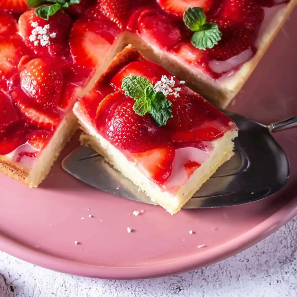 Erdbeerkuchen vom Blech mit Schmand & Pudding - Muma’s Kitchen