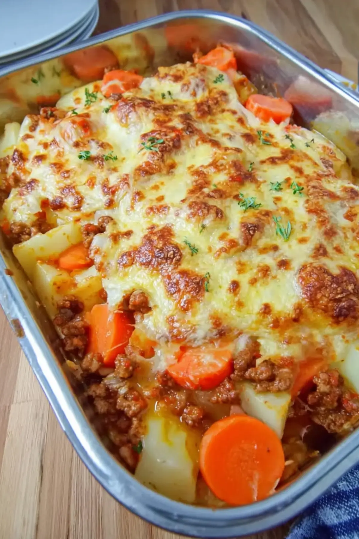 Low Carb Karotten Kohlrabi Hackfleisch Auflauf
