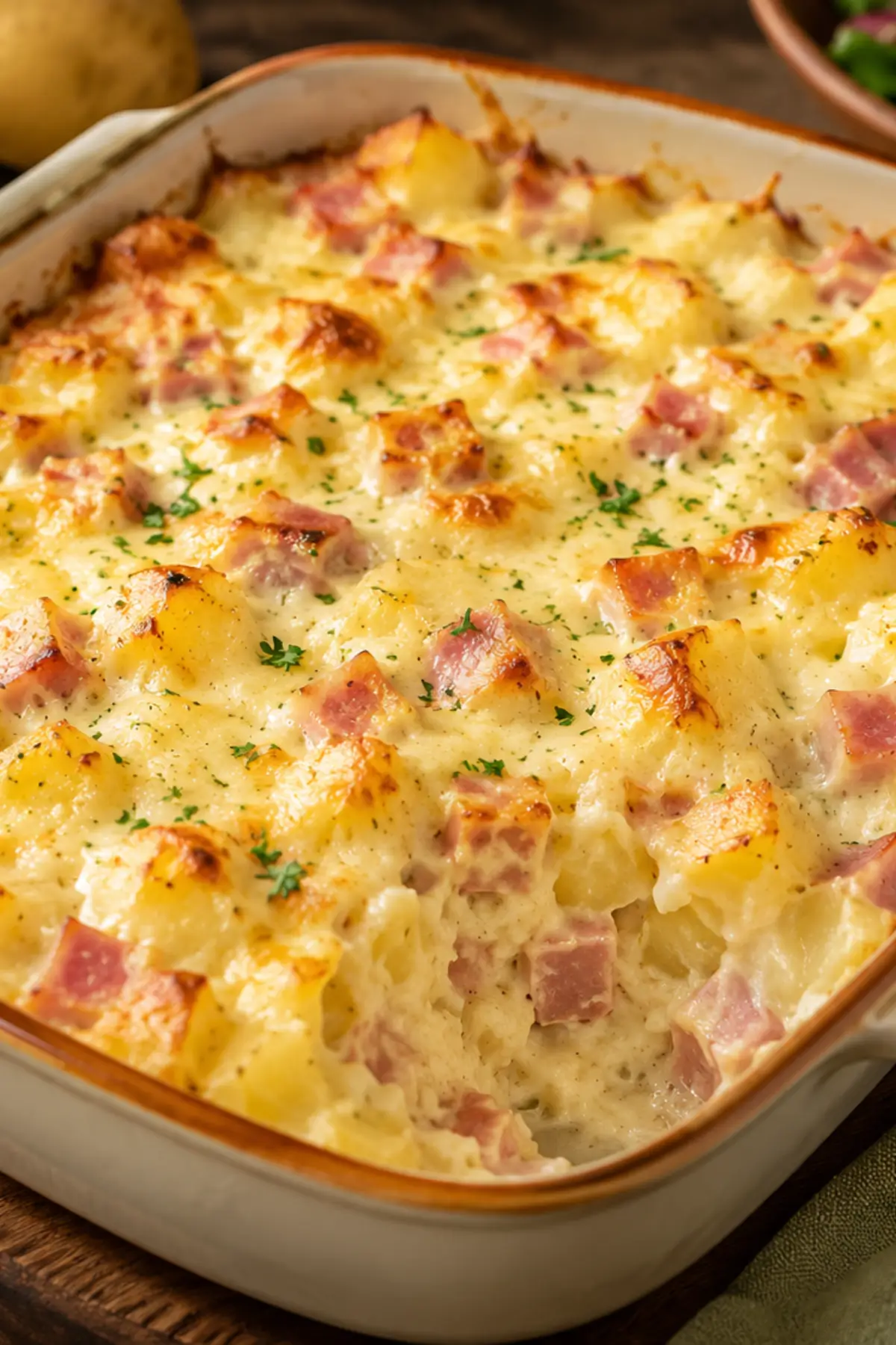 CREMIGER KARTOFFELAUFLAUF MIT SCHINKEN