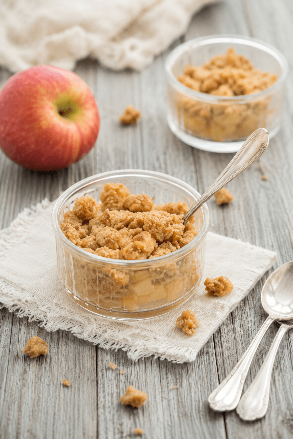 Apfel Crumble mit Haferflocken