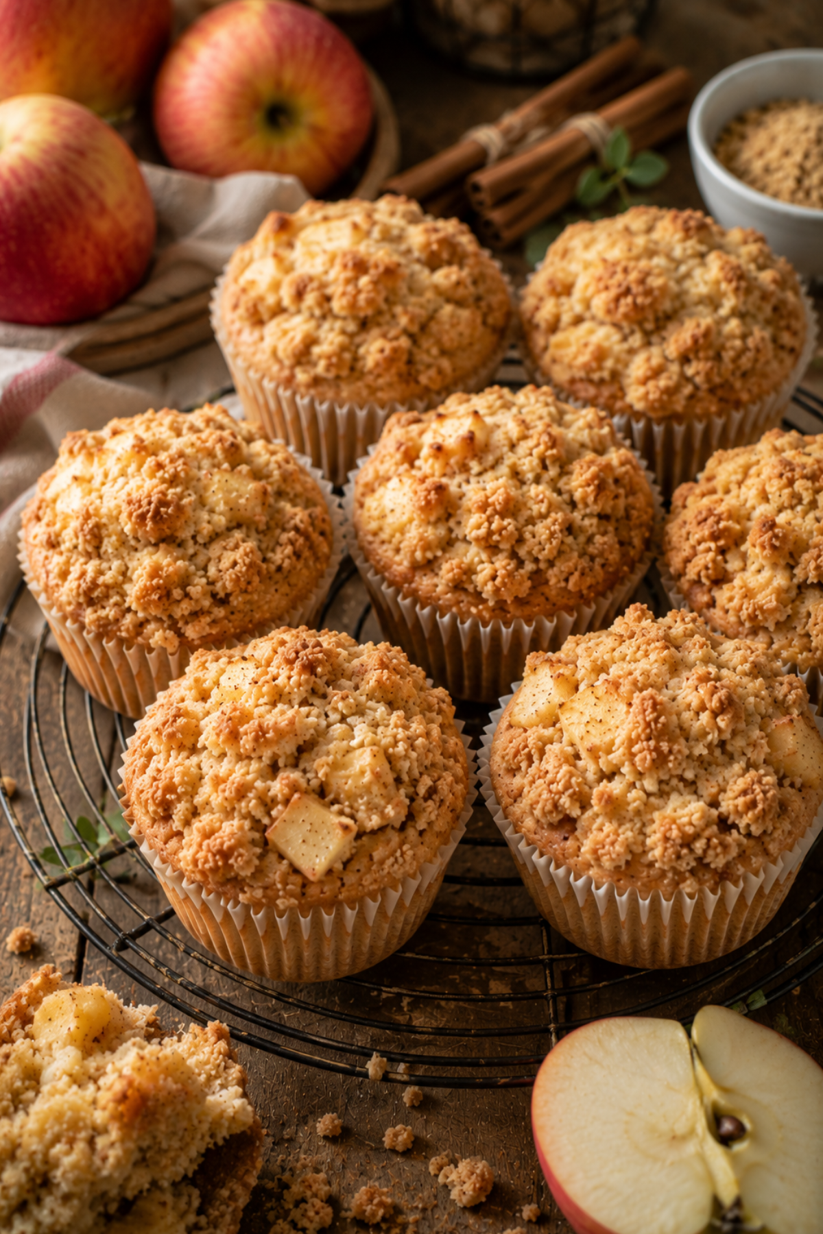 Apfel Muffins Mit Knusprigen Streuseln