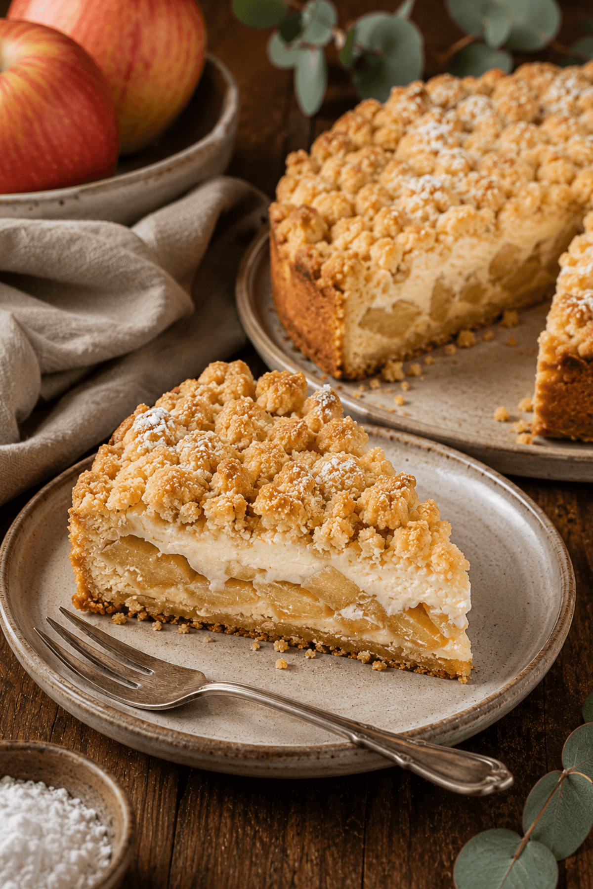 Apfelkuchen mit Quark und Streusel