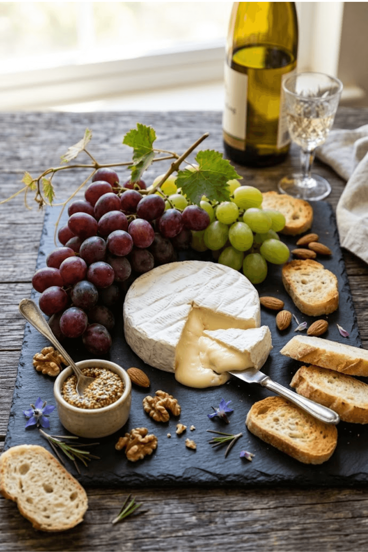 Camembert mit Trauben