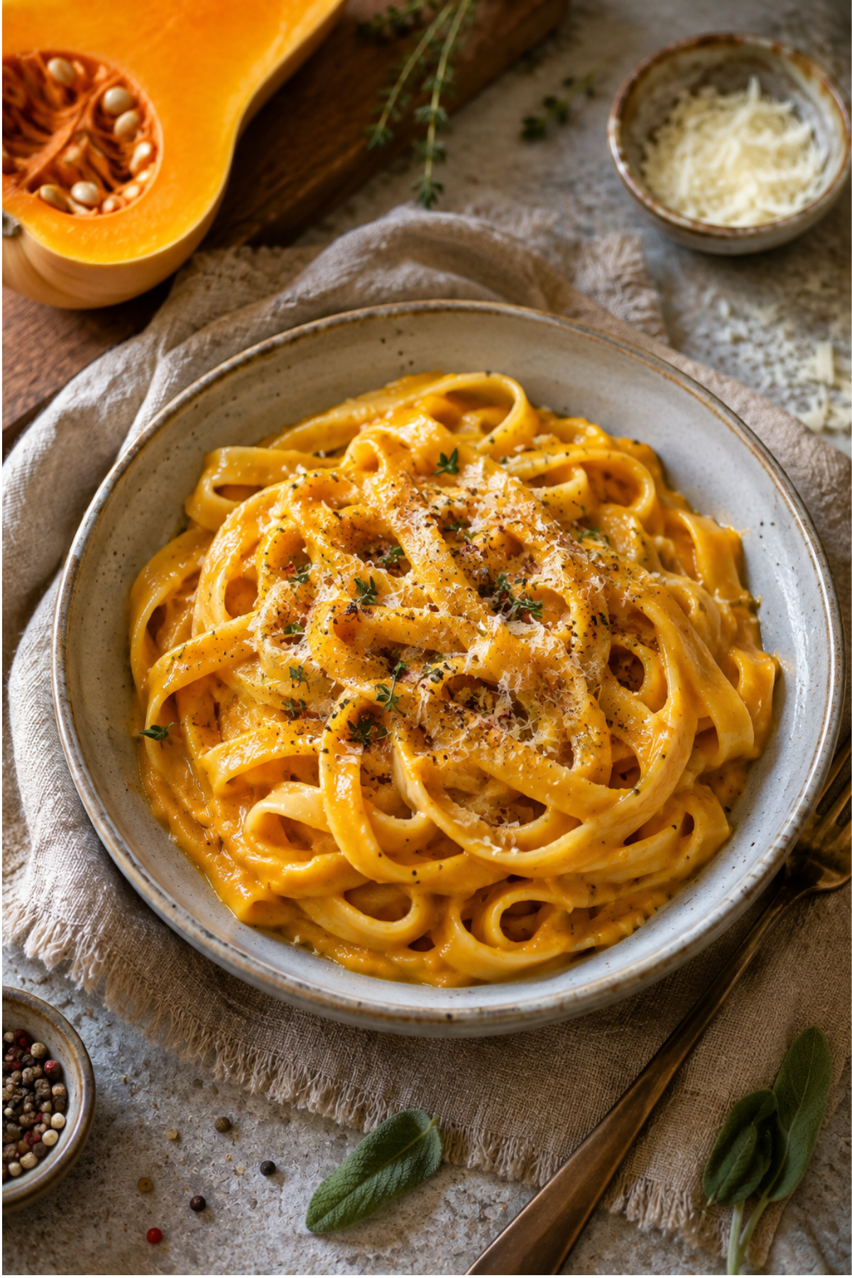 Cremige Butternut Kurbis Pasta Sauce