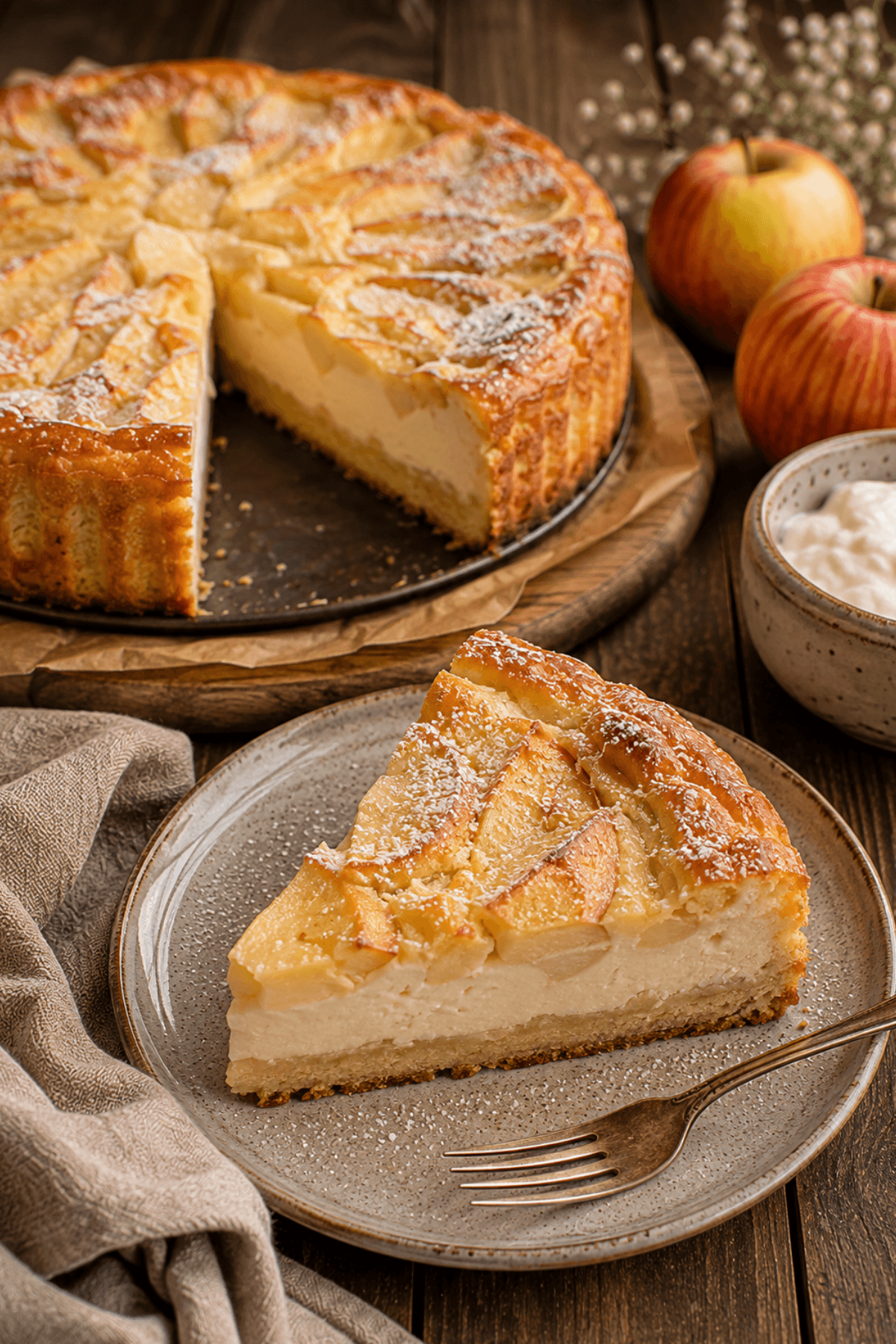 Cremiger Quark Apfelkuchen
