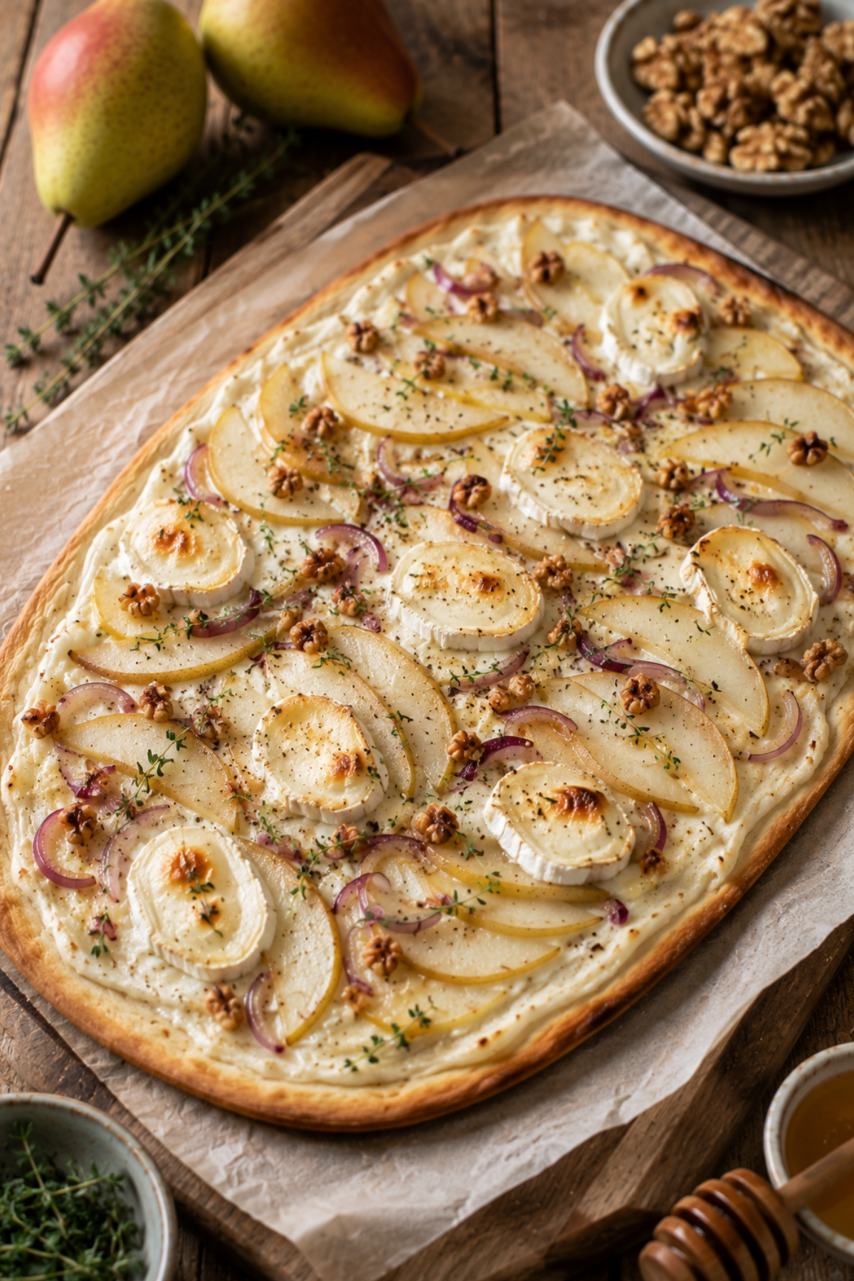 Flammkuchen Mit Birne Und Ziegenkaese