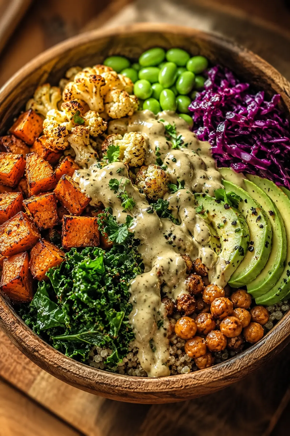 Geröstete Gemüse-Kichererbsen-Bowl