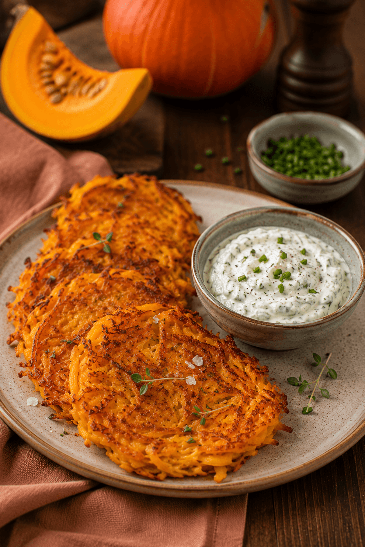 Kuerbis Roesti Mit Kraeuterquark
