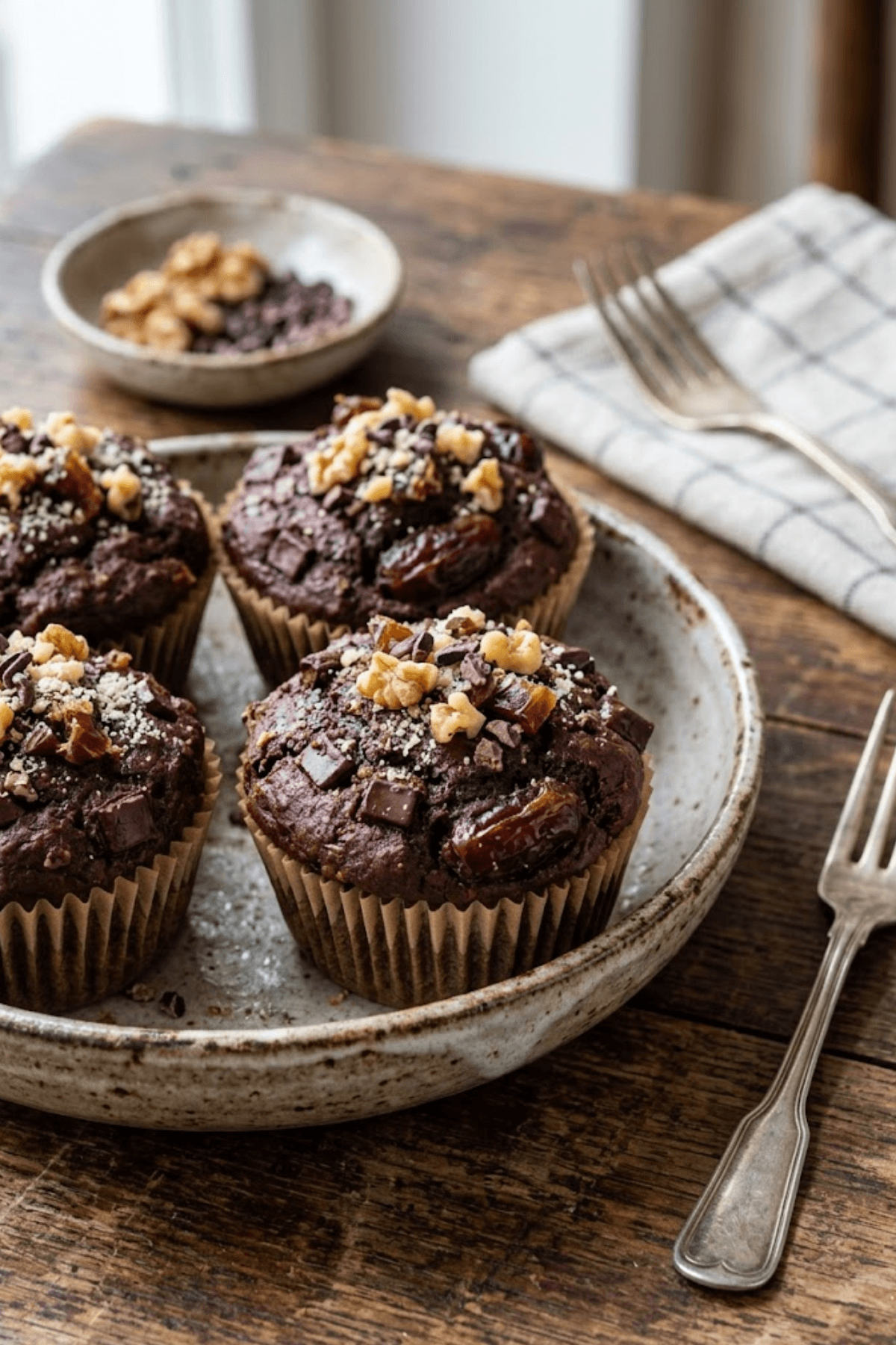 Saftige gesunde Schokomuffins ohne Zucker & Weißmehl: Schokoladig & Gesund