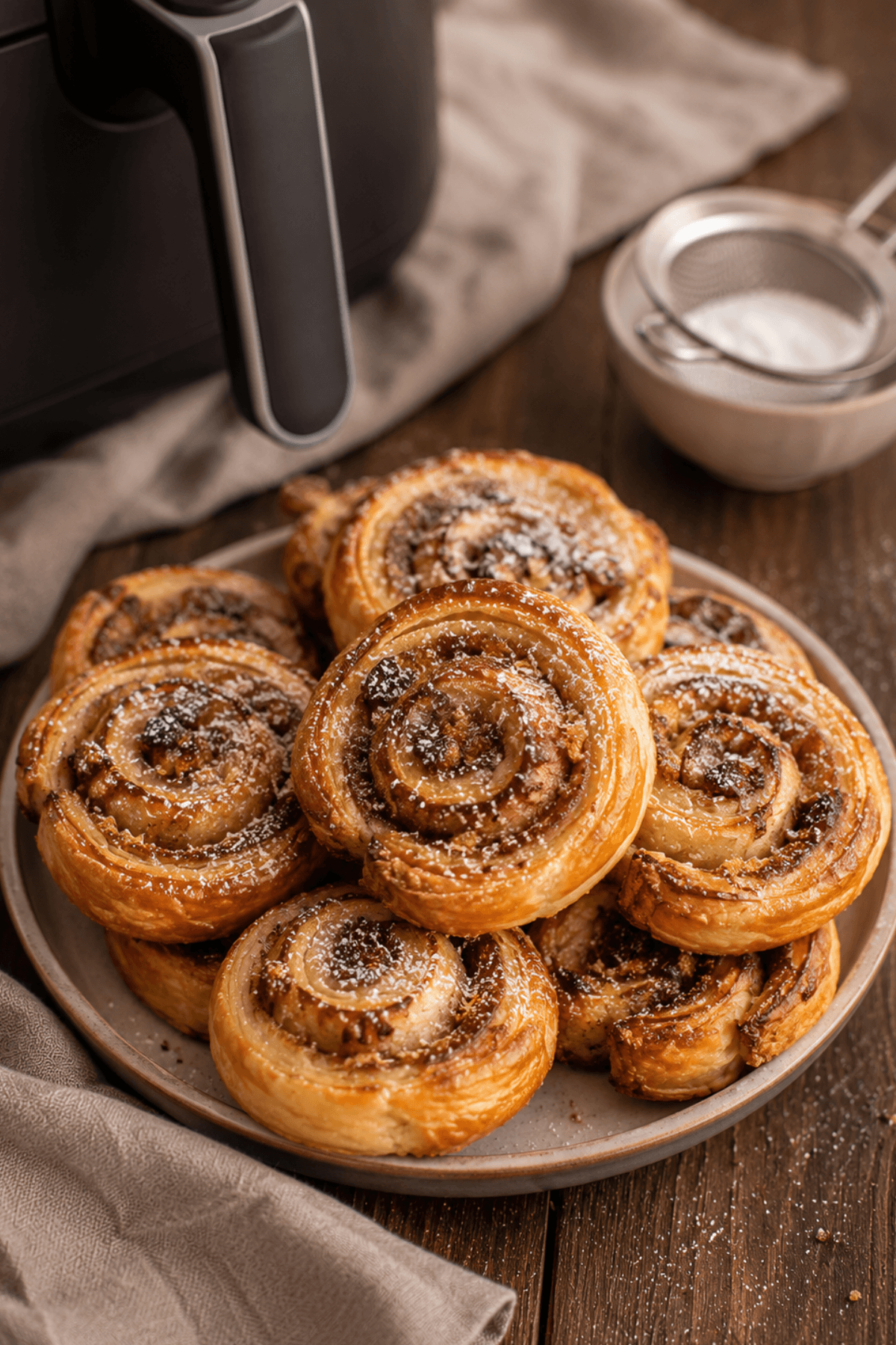 Suesse Blaetterteigschnecken Heissluftfritteuse