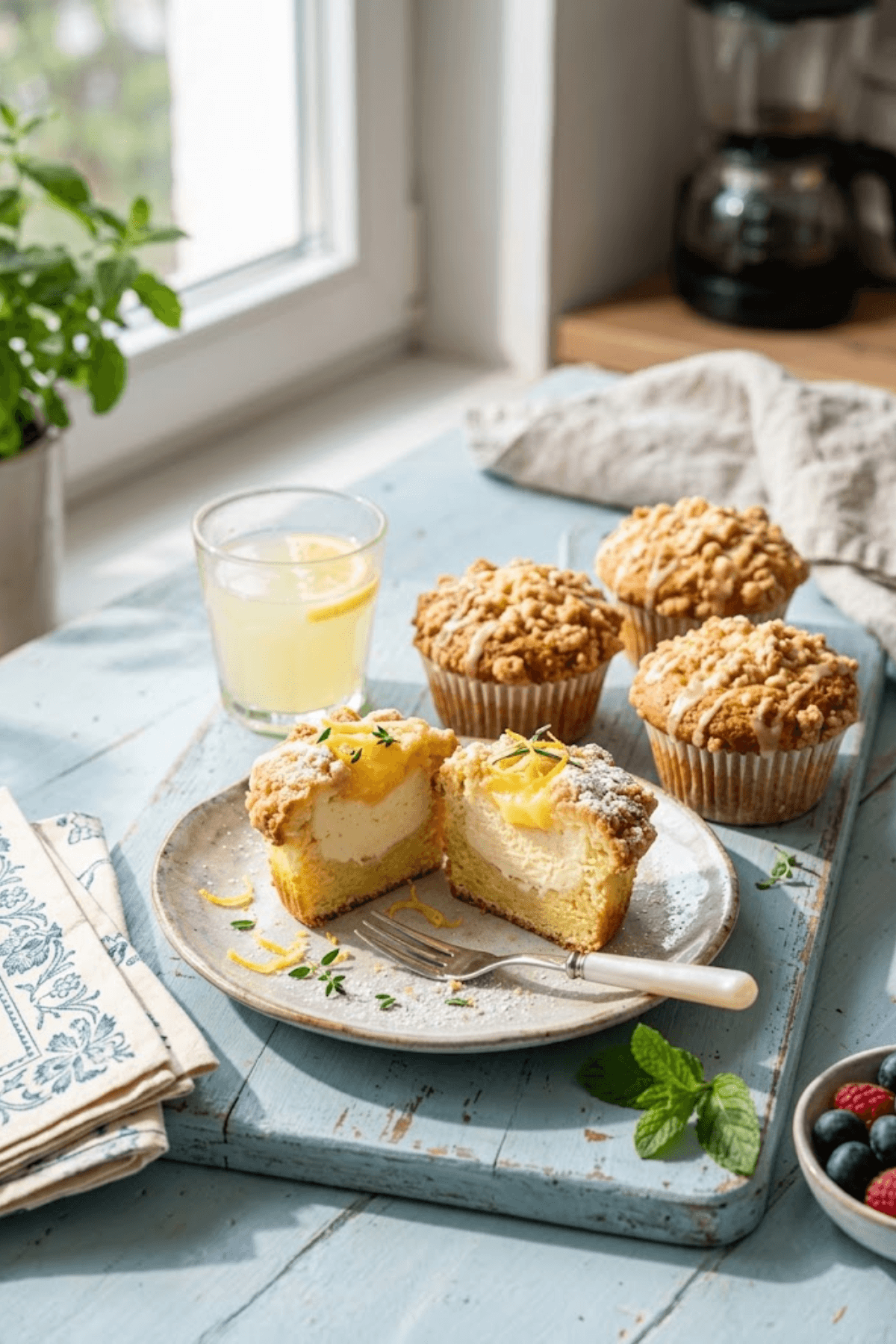 Zitronen-Creme-Käsekuchen-Muffins