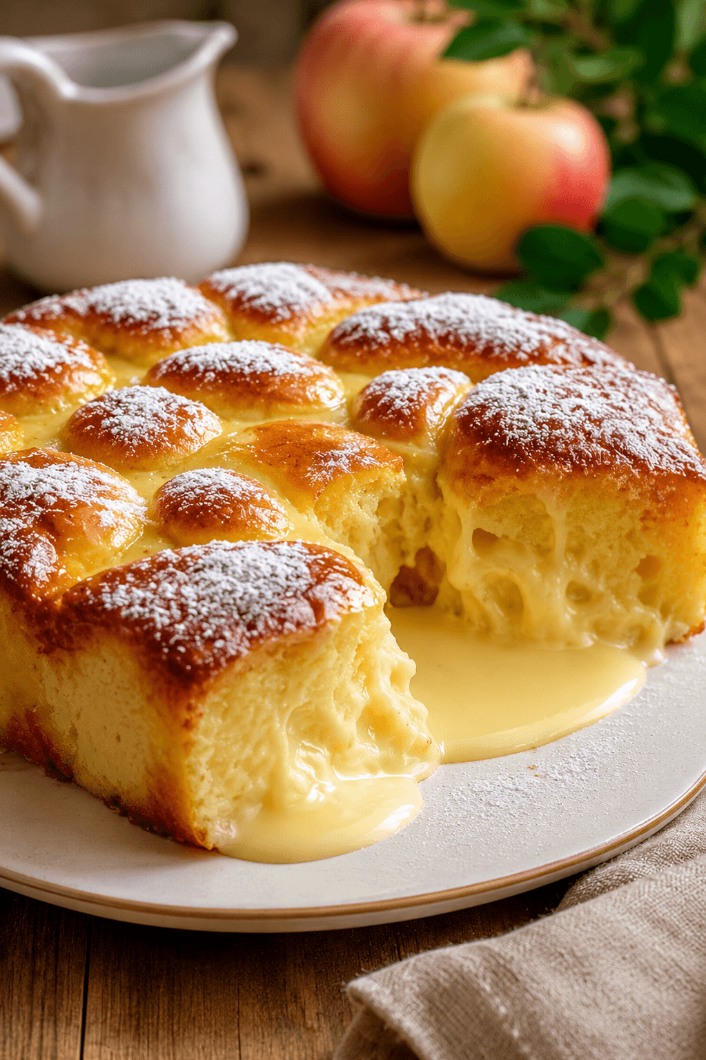 Apfelkuchen mit Vanillepudding