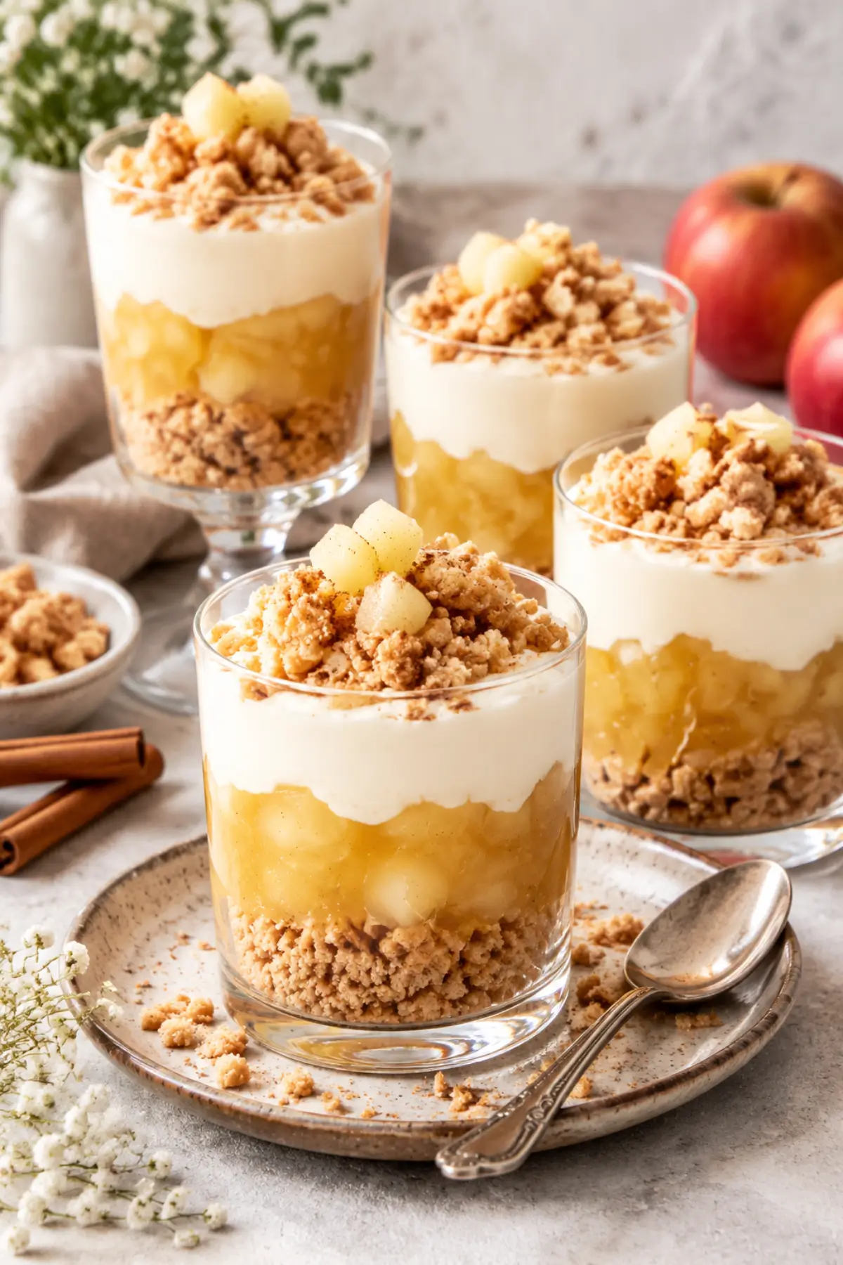 Apfelkuchen im Glas