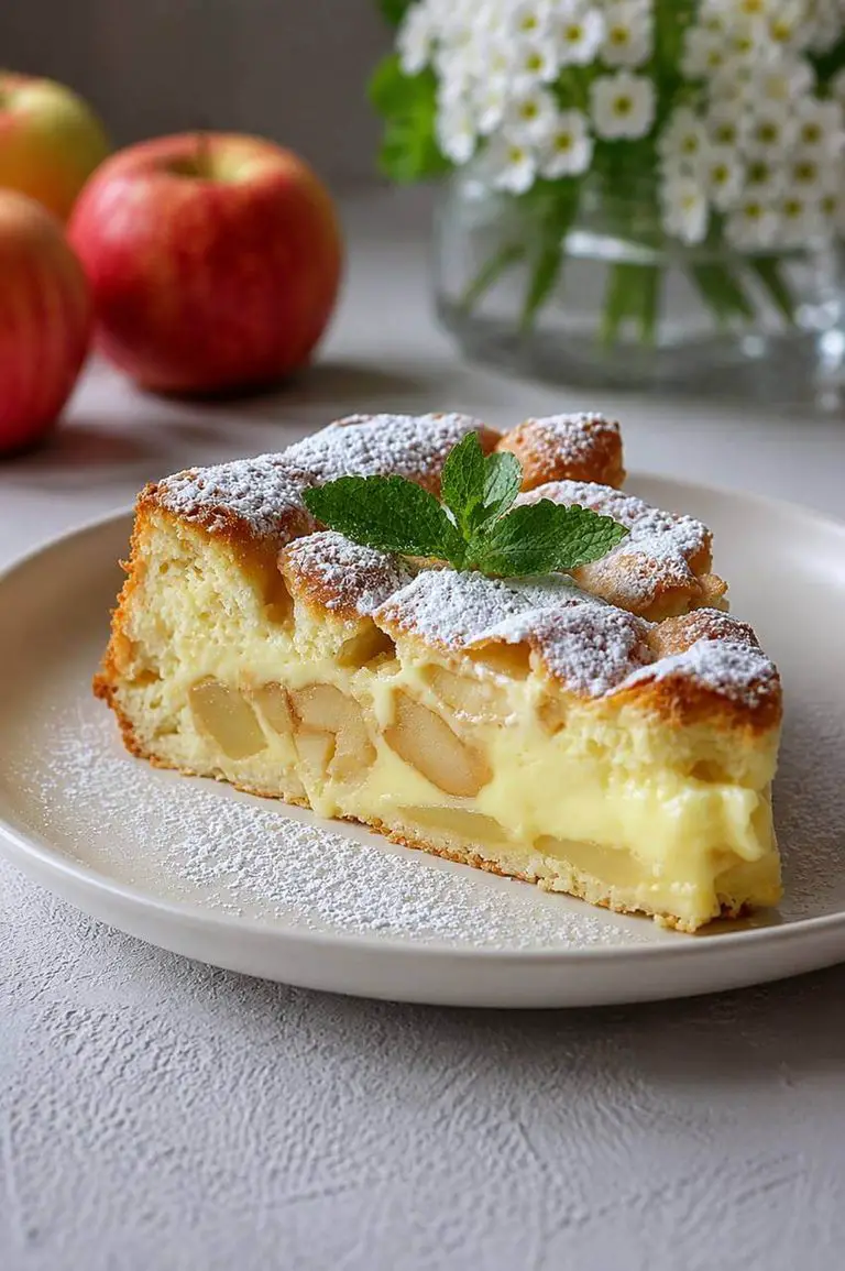 Cremiger Apfelkuchen mit Vanillepudding: Einfach Genial