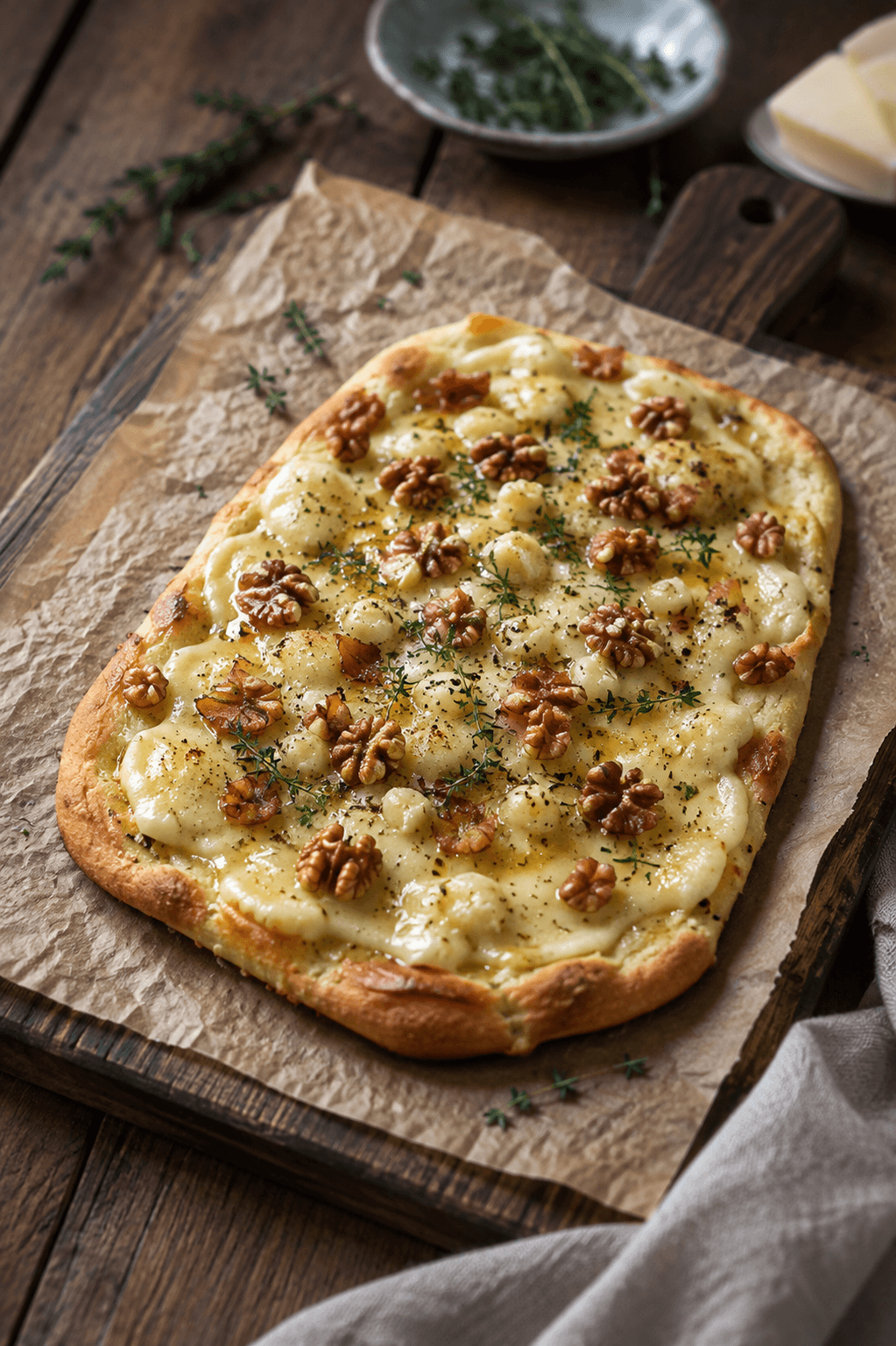 Flammkuchen mit Ziegenkäse