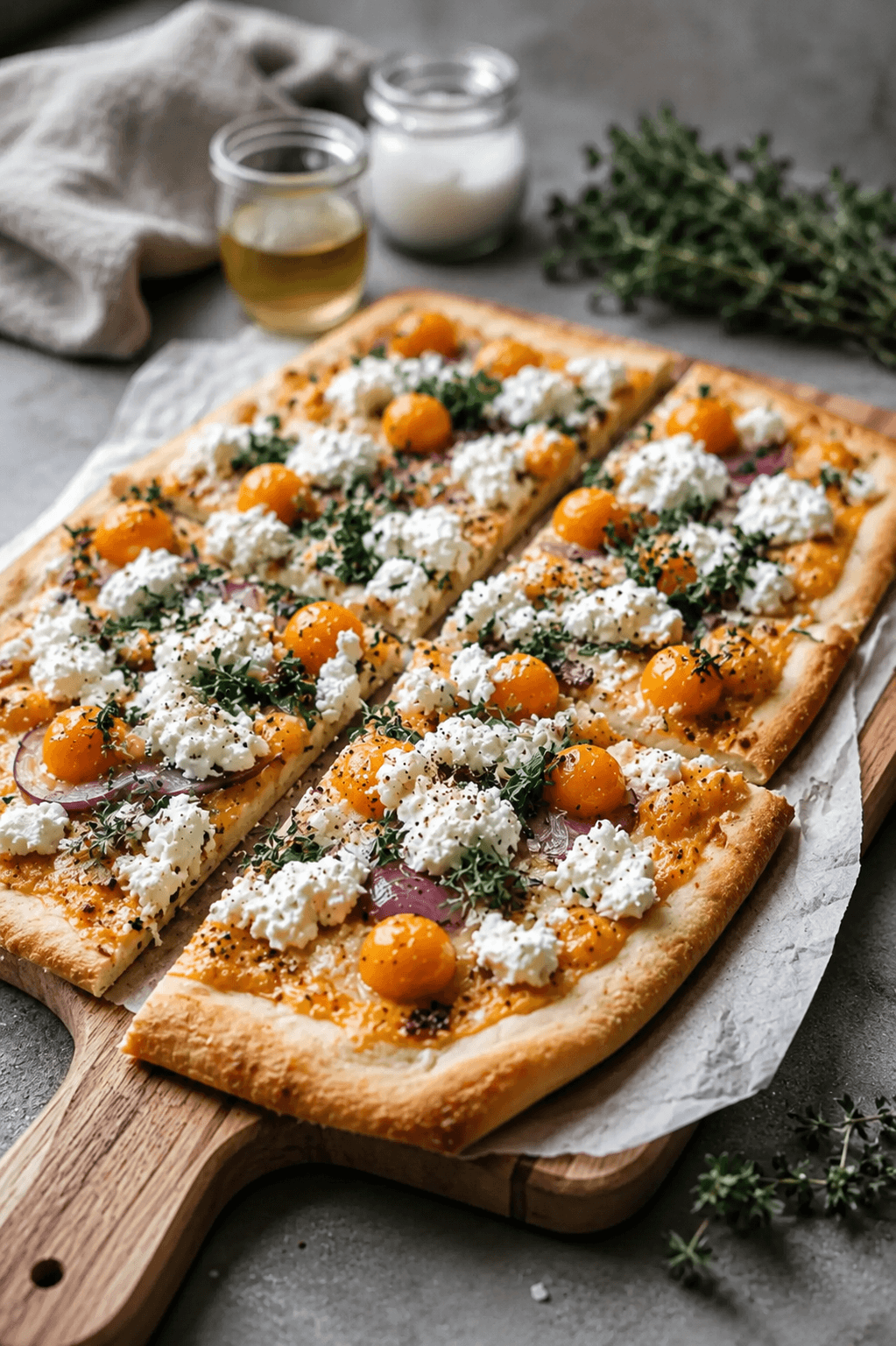 Kürbis Flammkuchen mit Feta
