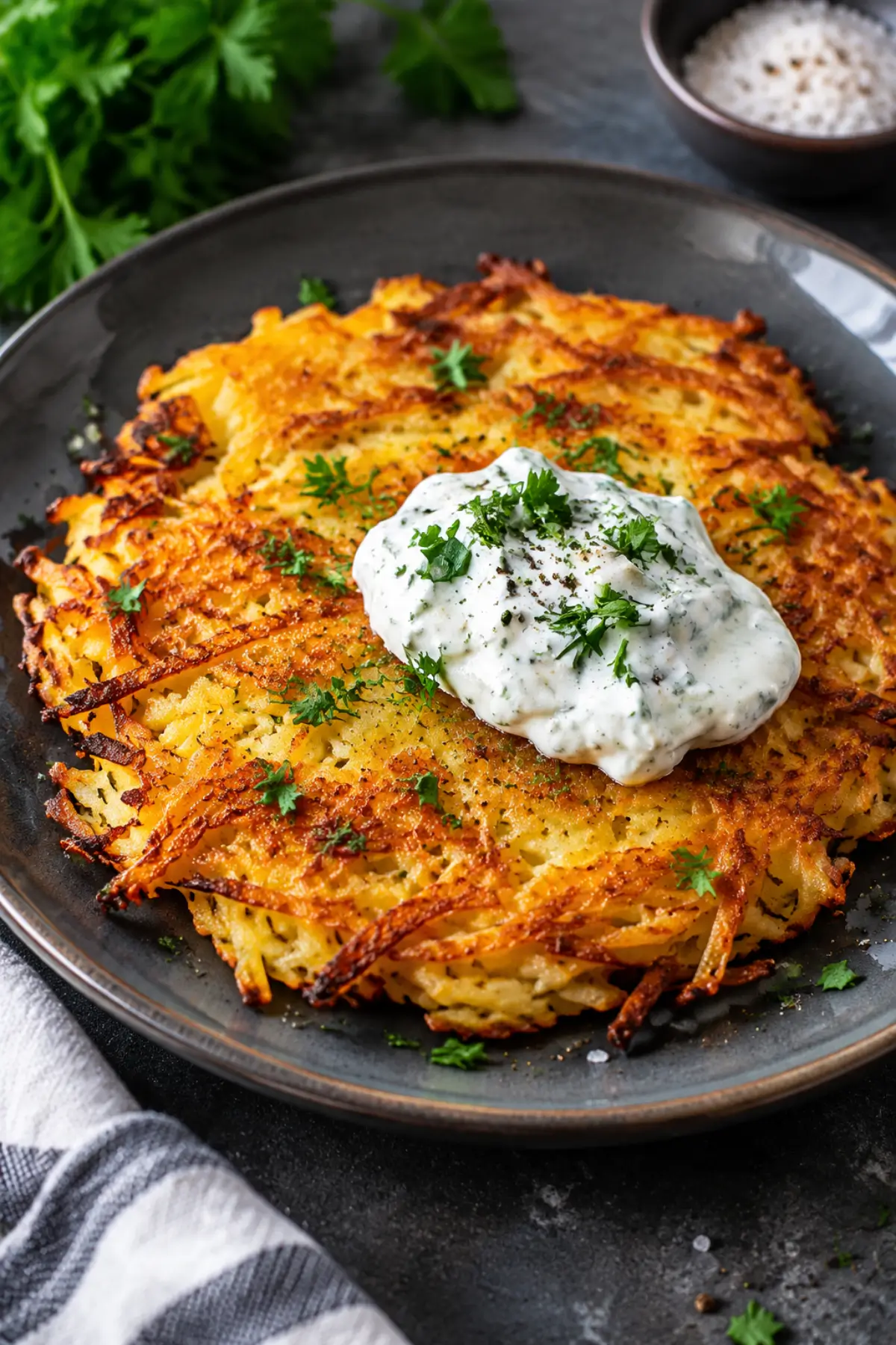 Kürbis-Rösti mit Kräuterquark